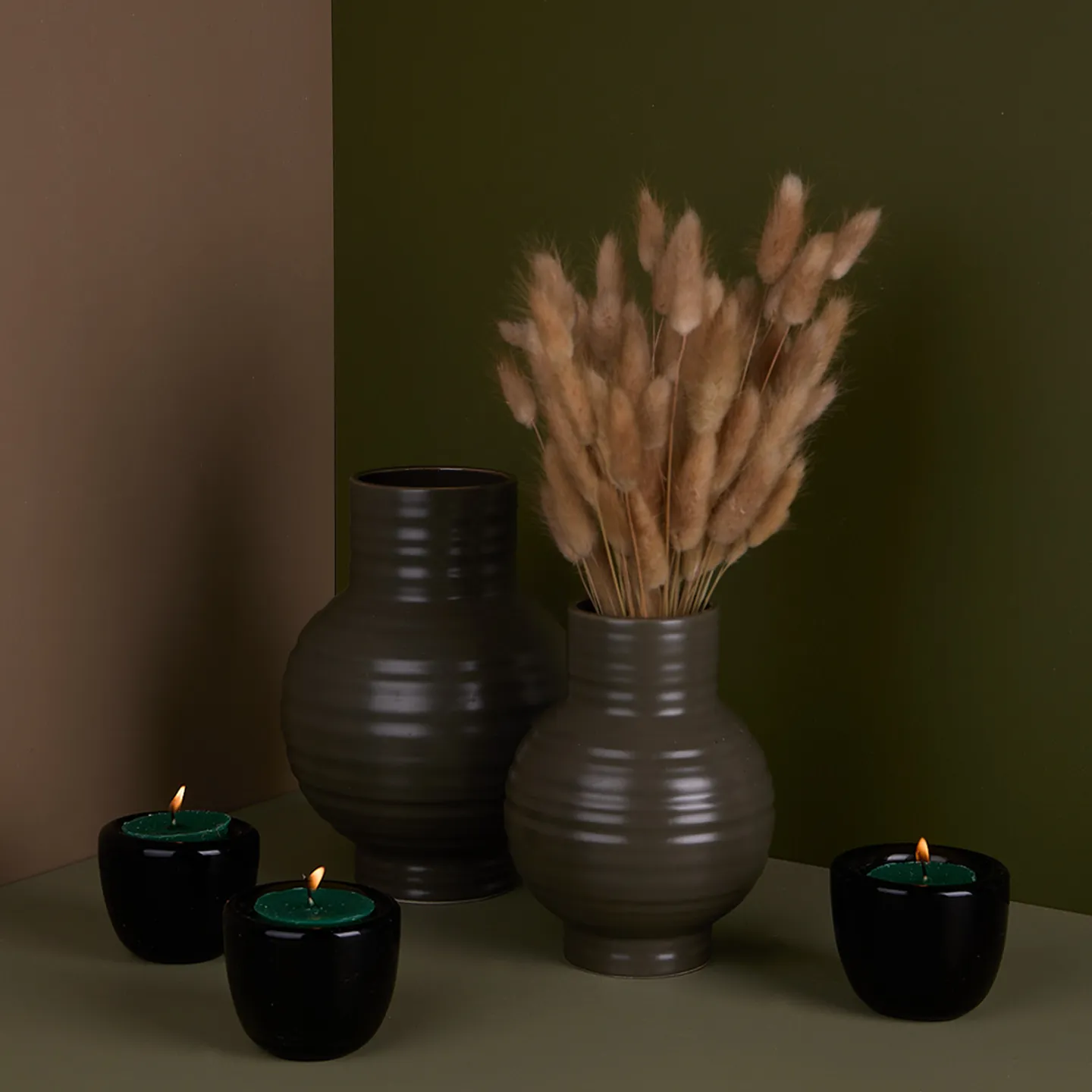 Essential Ceramic Vase Decor Bundle - Olive
