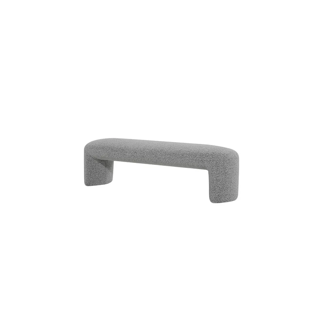 Everet 1.5m Long Ottoman Bench - Pepper Boucle