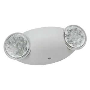 Exitronix QMR-WH - Micro LED Thermoplastic Emergency Unit - Round Lamp Head - NiCad Battery - White Finish