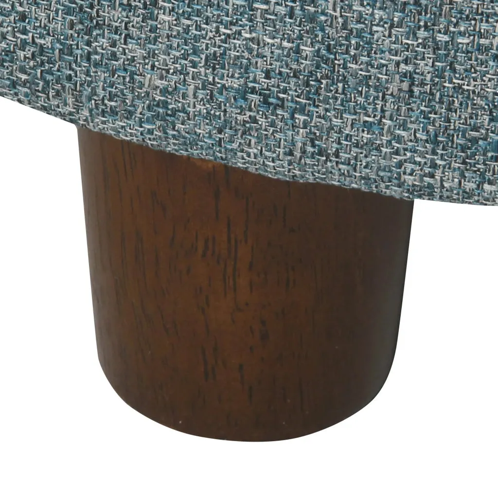 Fabric Upholstered Round Wooden Ottoman with Lift Off Lid Storage, Teal Blue - K7716-F2298 By Casagear Home