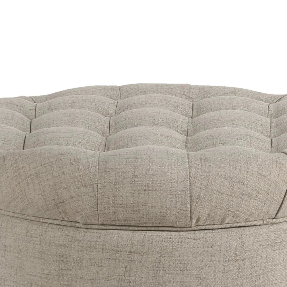 Fabric Upholstered Wooden Ottoman with Tufted Lift Off Lid Storage, Beige - N8264-F2207 By Casagear Home
