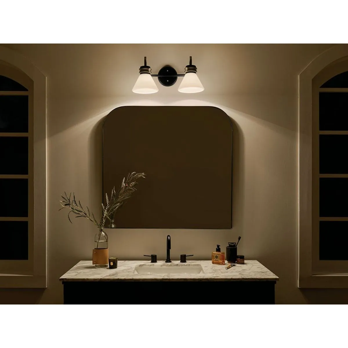 Farum 19 in. 2 Lights Vanity Light Black Finish