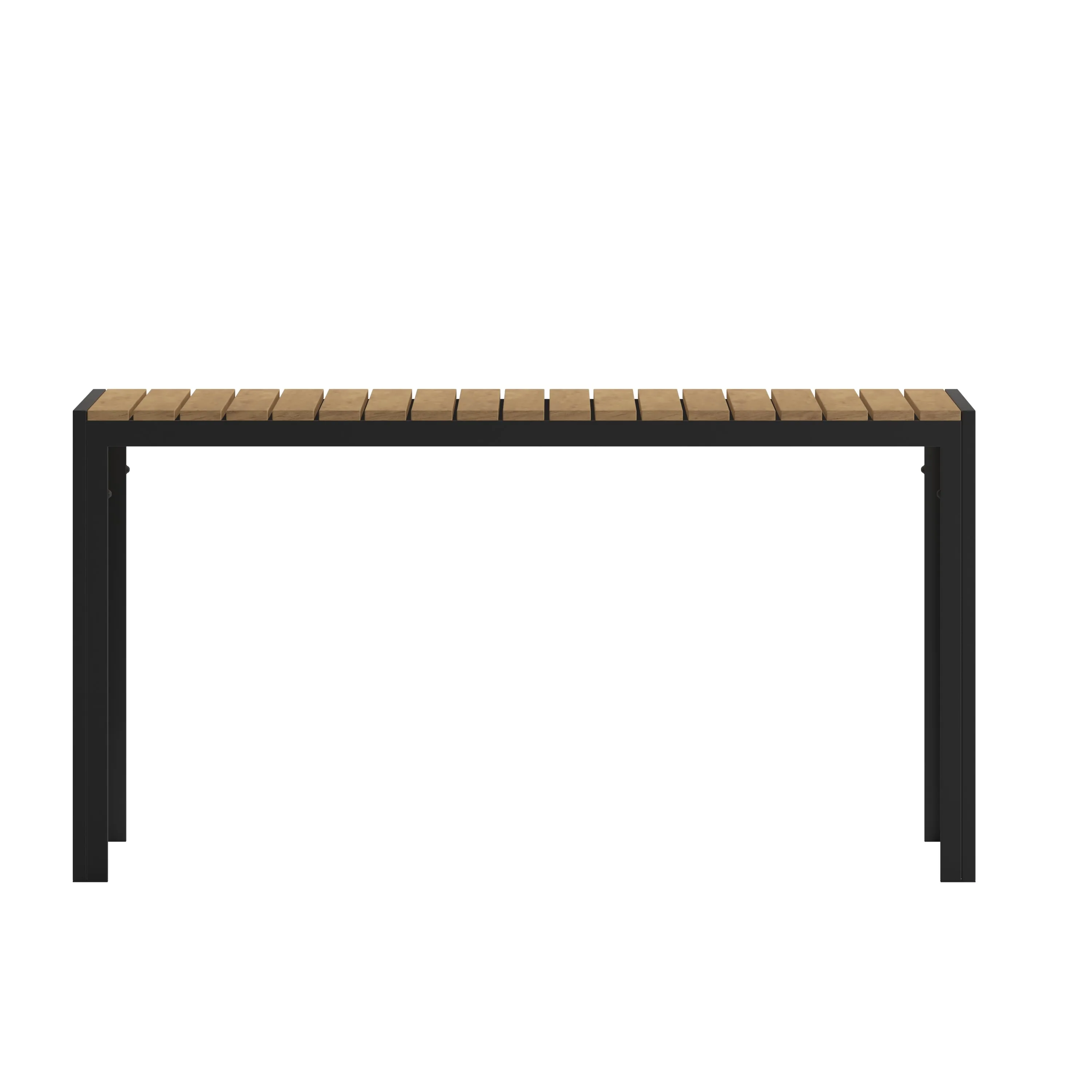 Finch Commercial Grade Outdoor Dining Table 55" x 31" with Faux Teak Poly Slats and Metal Frame