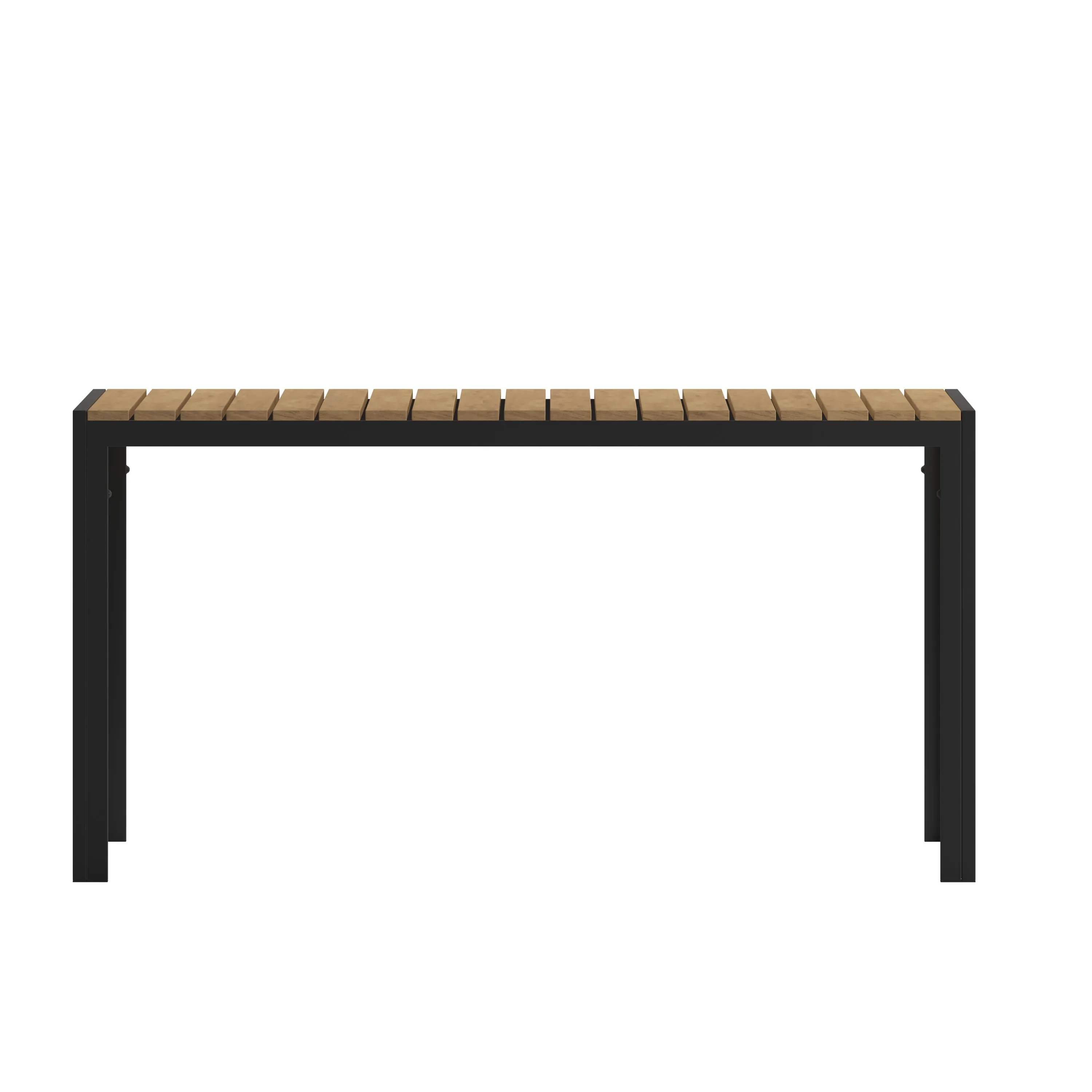 Finch Commercial Grade Outdoor Dining Table 55" x 31" with Faux Teak Poly Slats and Metal Frame