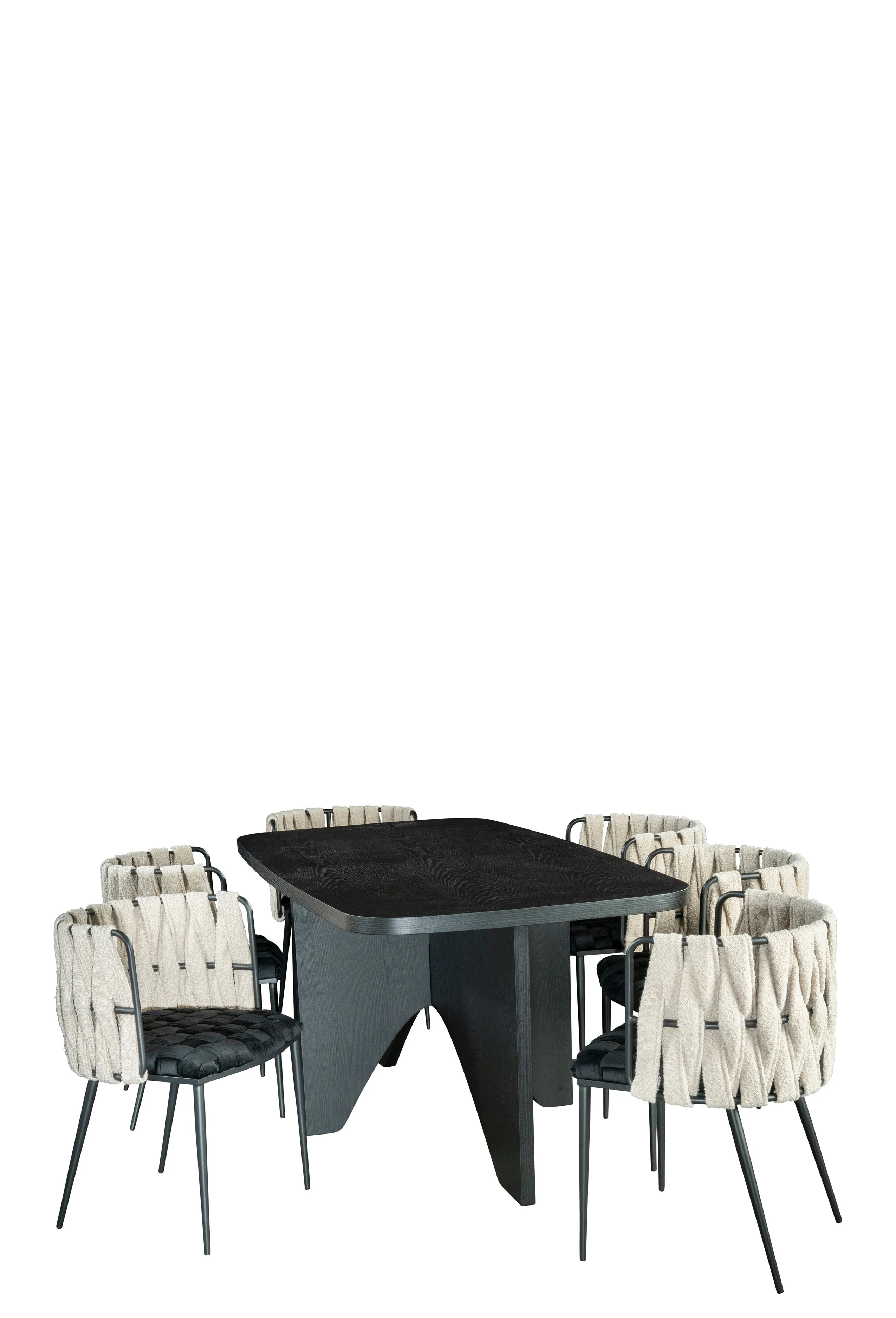 Finneas Rectangular Dining Table in Black
