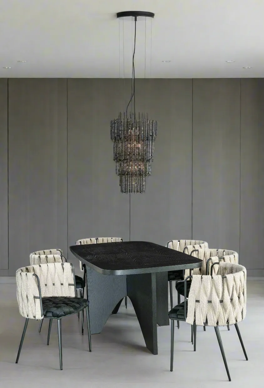 Finneas Rectangular Dining Table in Black