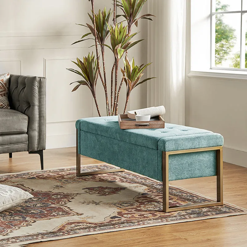 Flora Modern Upholstered Flip Top Storage Bench