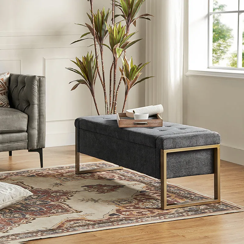 Flora Modern Upholstered Flip Top Storage Bench