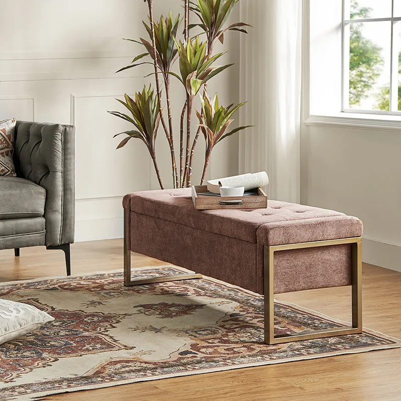 Flora Modern Upholstered Flip Top Storage Bench