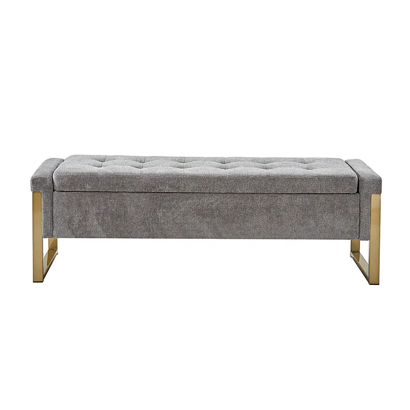 Flora Modern Upholstered Flip Top Storage Bench