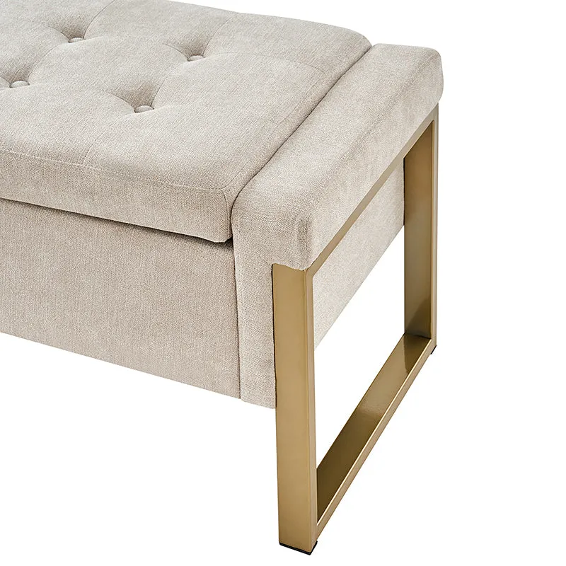 Flora Modern Upholstered Flip Top Storage Bench