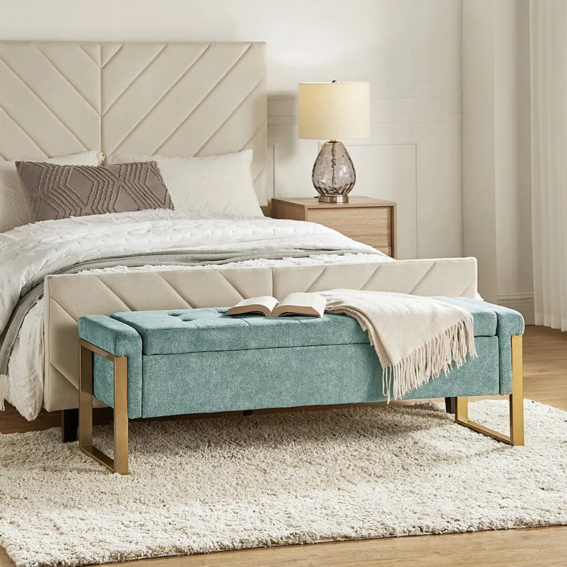 Flora Modern Upholstered Flip Top Storage Bench
