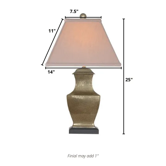 French Gold Porcelain Table Lamp