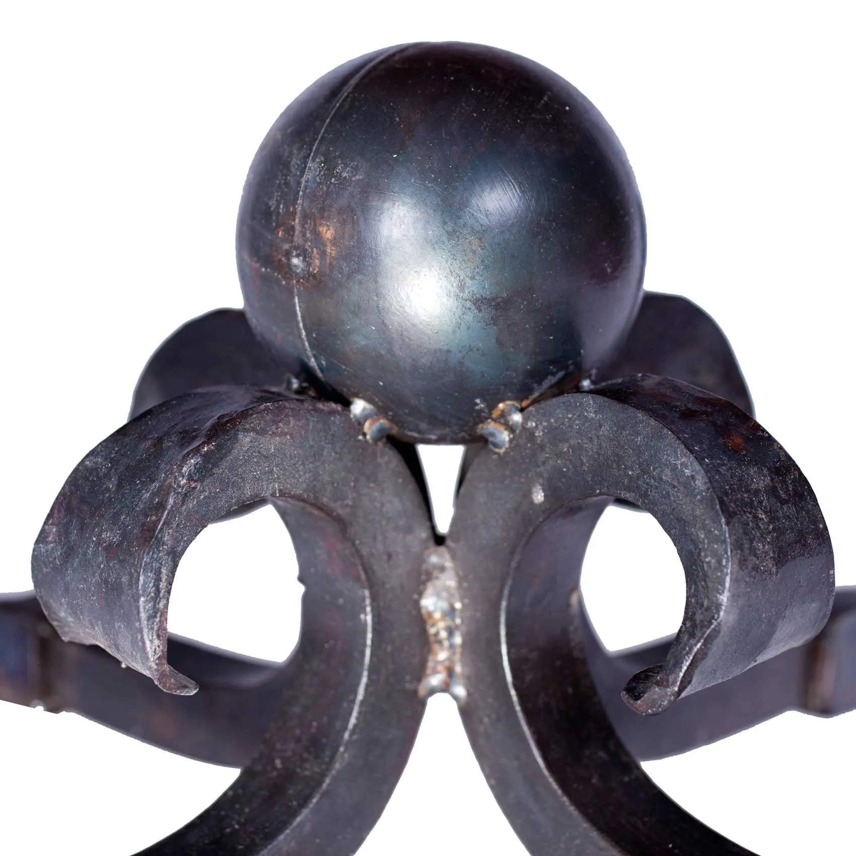 French Rectangle Dining Table with Hammered Copper Top