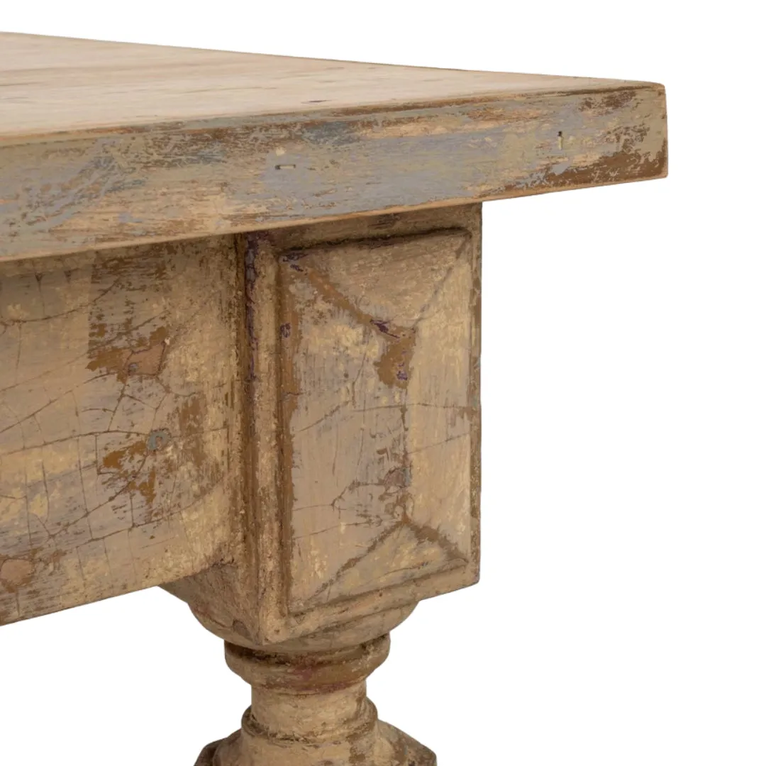 French Weathered Antique Cuisine Dining Table, Circa 1870