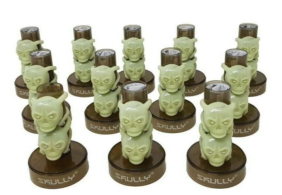 GENUINE SKULLY SKULL GLOW IN THE DARK BIKE LIGHT – CHOOSE FROM 1 OR 12 LIGHTS