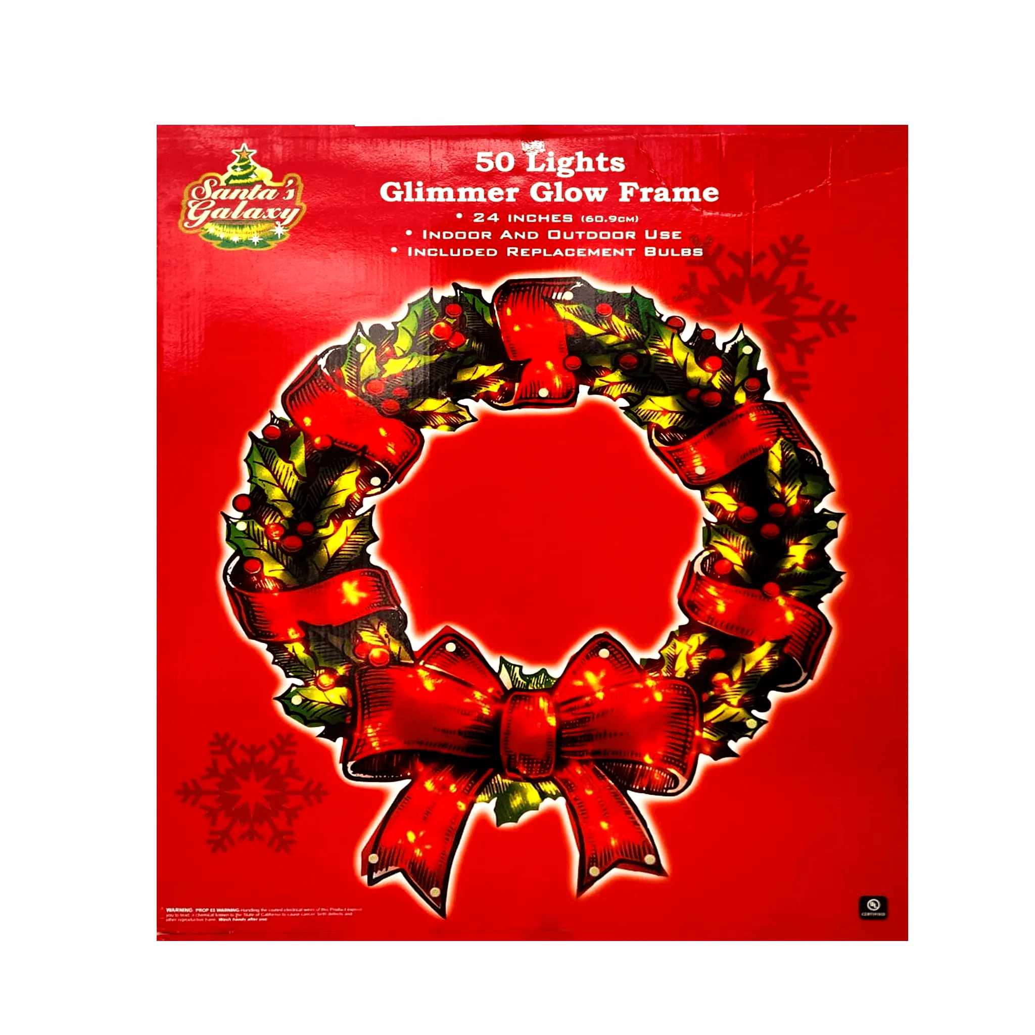 Glitter Glow Wreath & Tree Ornament with Lights