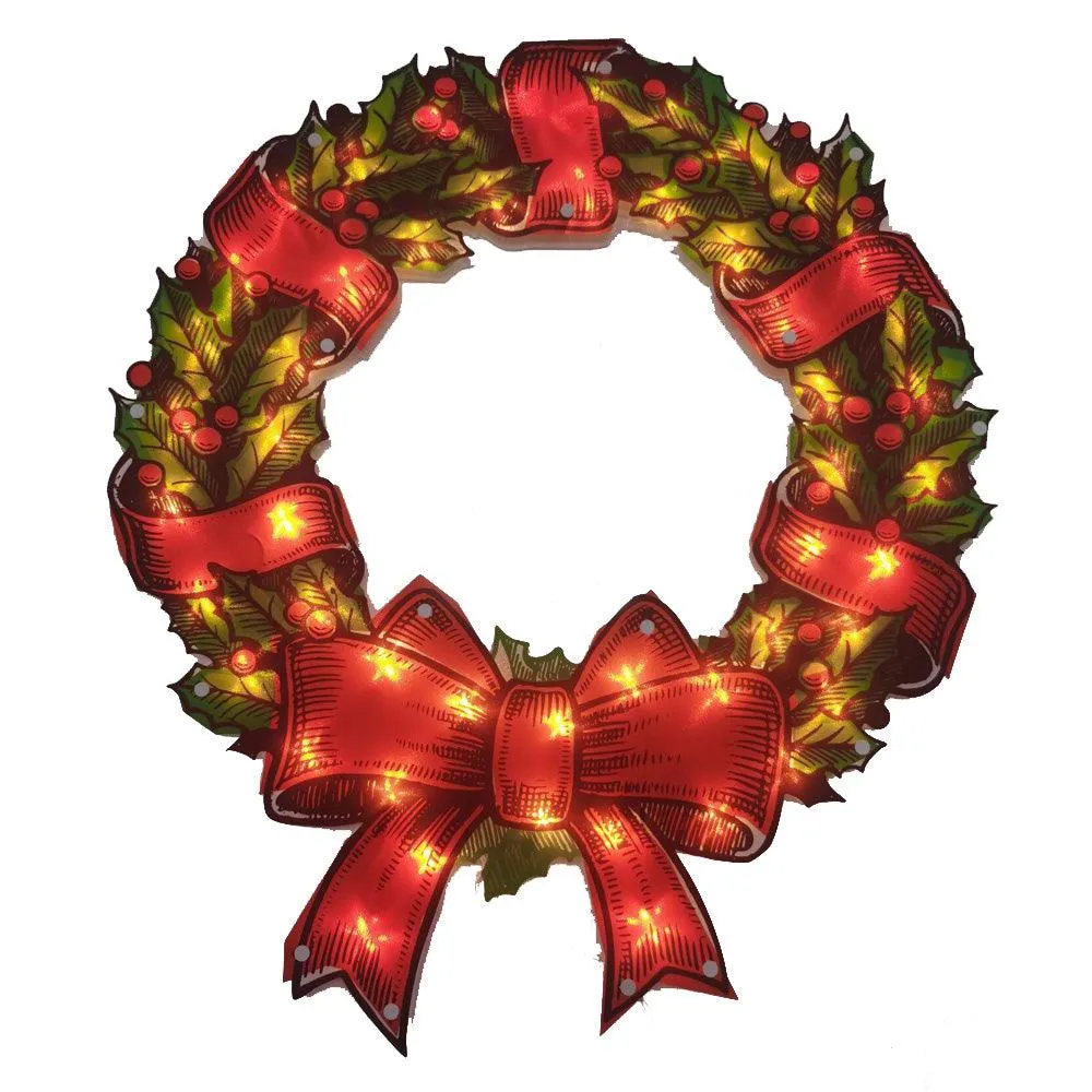 Glitter Glow Wreath & Tree Ornament with Lights