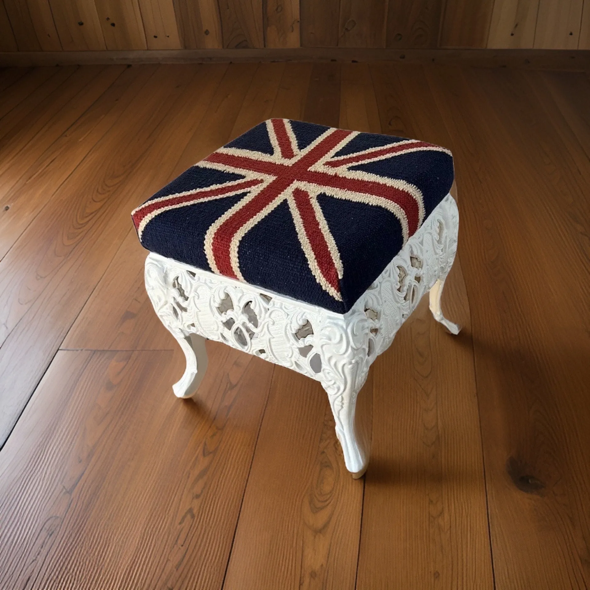 Great Britain Union Jack Bench | Pouf Solid Base Foot Stool