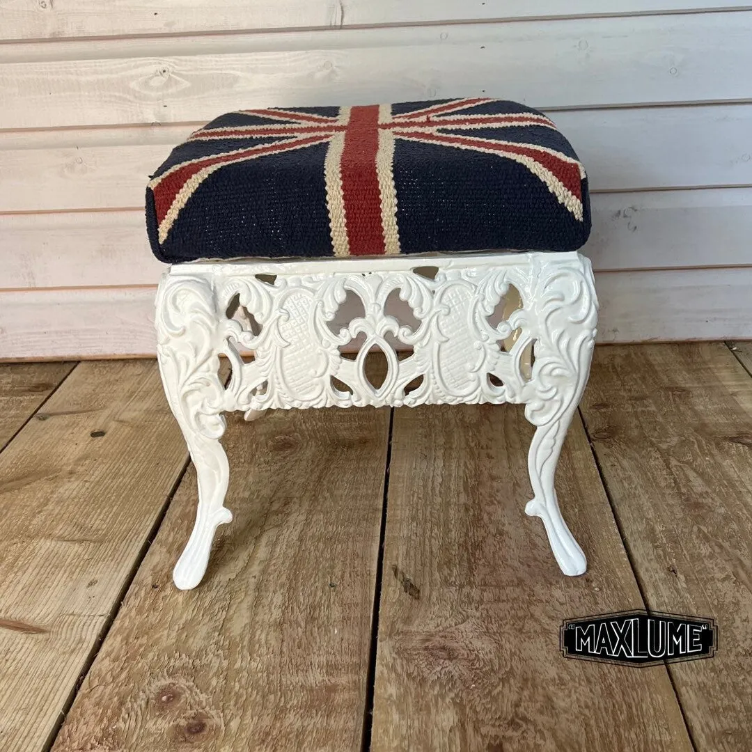 Great Britain Union Jack Bench | Pouf Solid Base Foot Stool