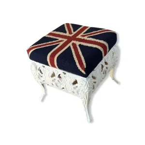 Great Britain Union Jack Bench | Pouf Solid Base Foot Stool