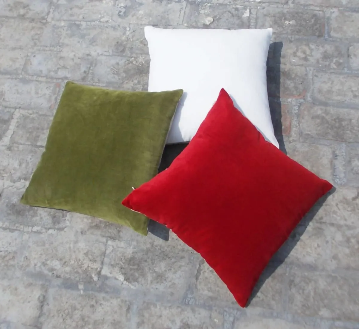 Green velvet pillow cover, cotton and linen, christmas pillow, reversible,standard size 16"X 16"