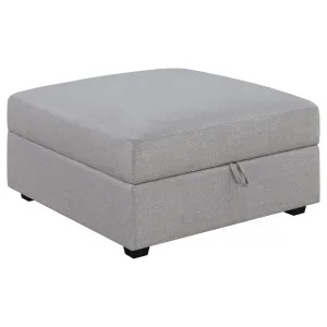 Grey Square Storage Ottoman | Cambria Upholstered Design