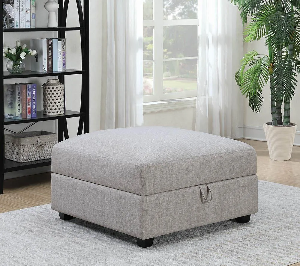 Grey Square Storage Ottoman | Cambria Upholstered Design