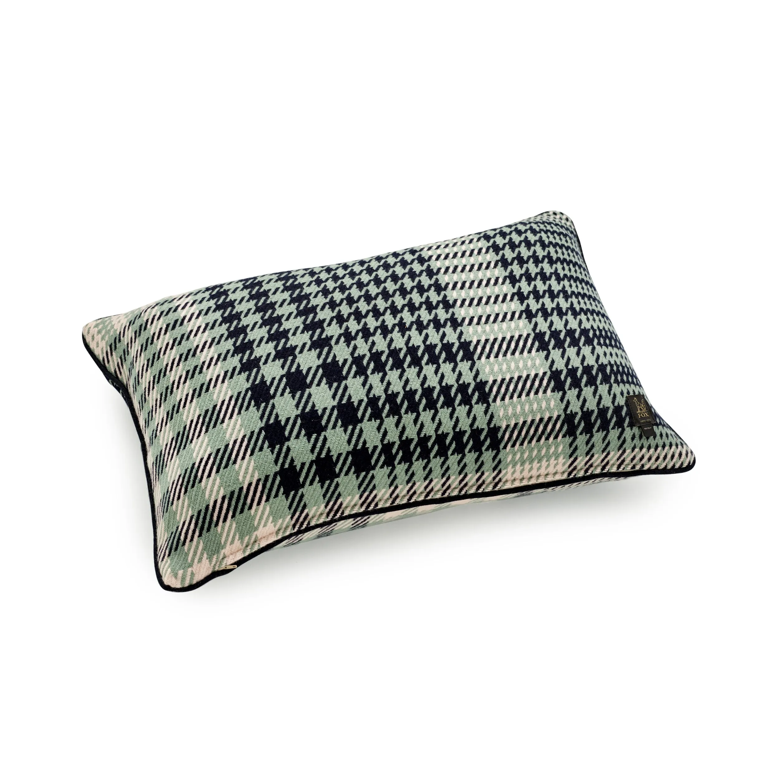 Haddeo Glen Check Oblong Cushion in Eau De Nil