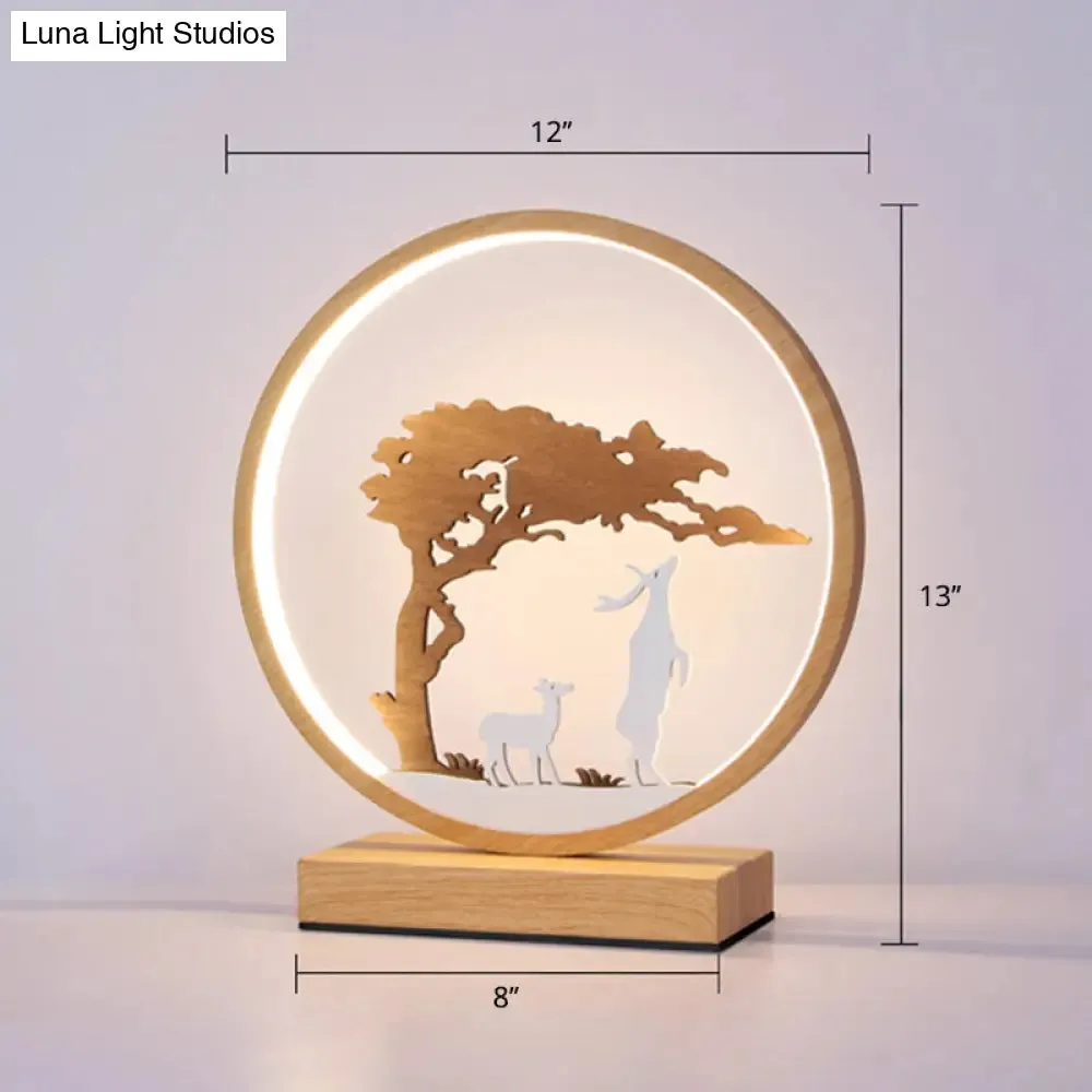 Halo Ring LED Nightstand Lamp – Stylish Table Light for Bedroom