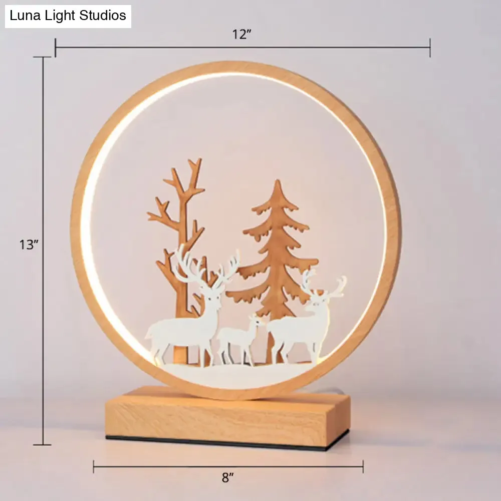 Halo Ring LED Nightstand Lamp – Stylish Table Light for Bedroom
