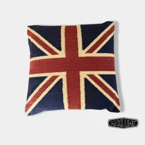 Hand Crafted Union Jack Flag Large 18” Cushion | Great Britain | Vintage Style | Man Cave