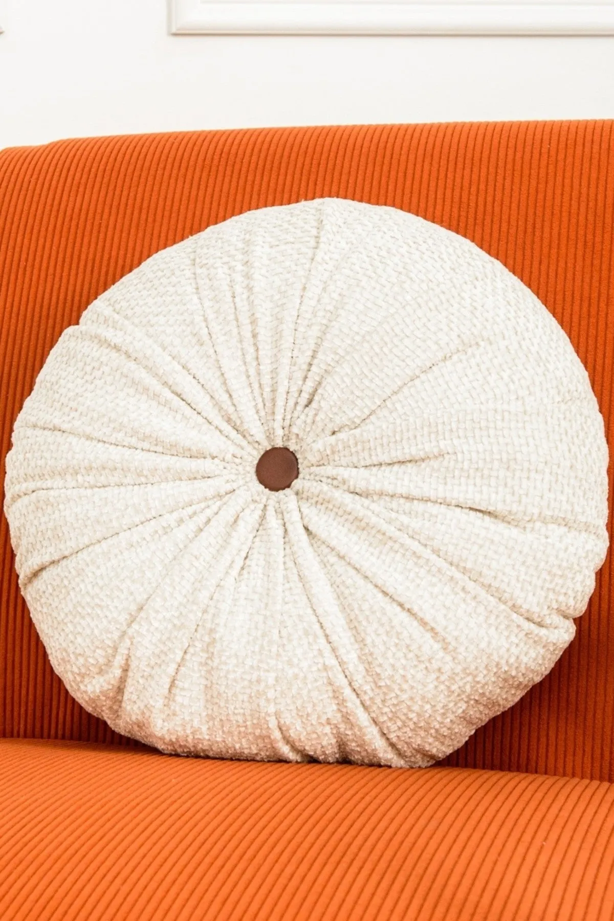 Hannah Round Cream Cushion 40cm