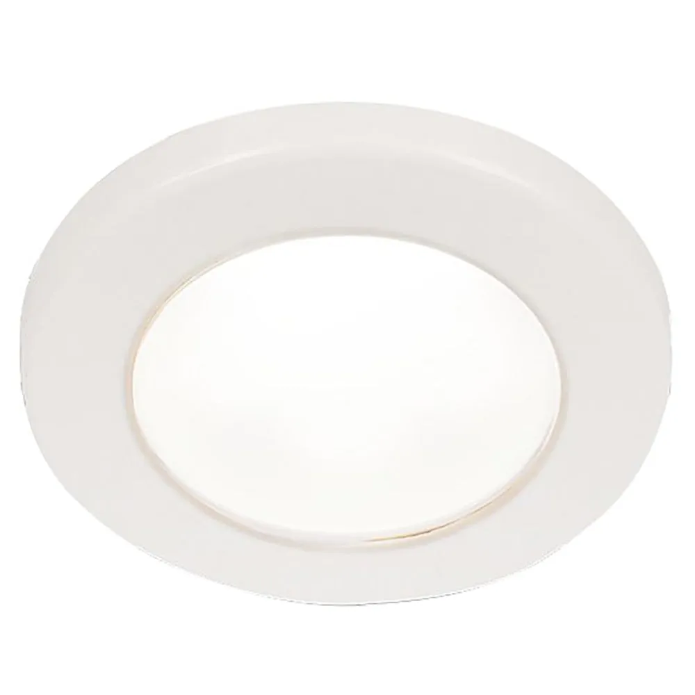 Hella Marine EuroLED 75 3" Round Screw Mount Down Light - White LED - White Plastic Rim - 12V