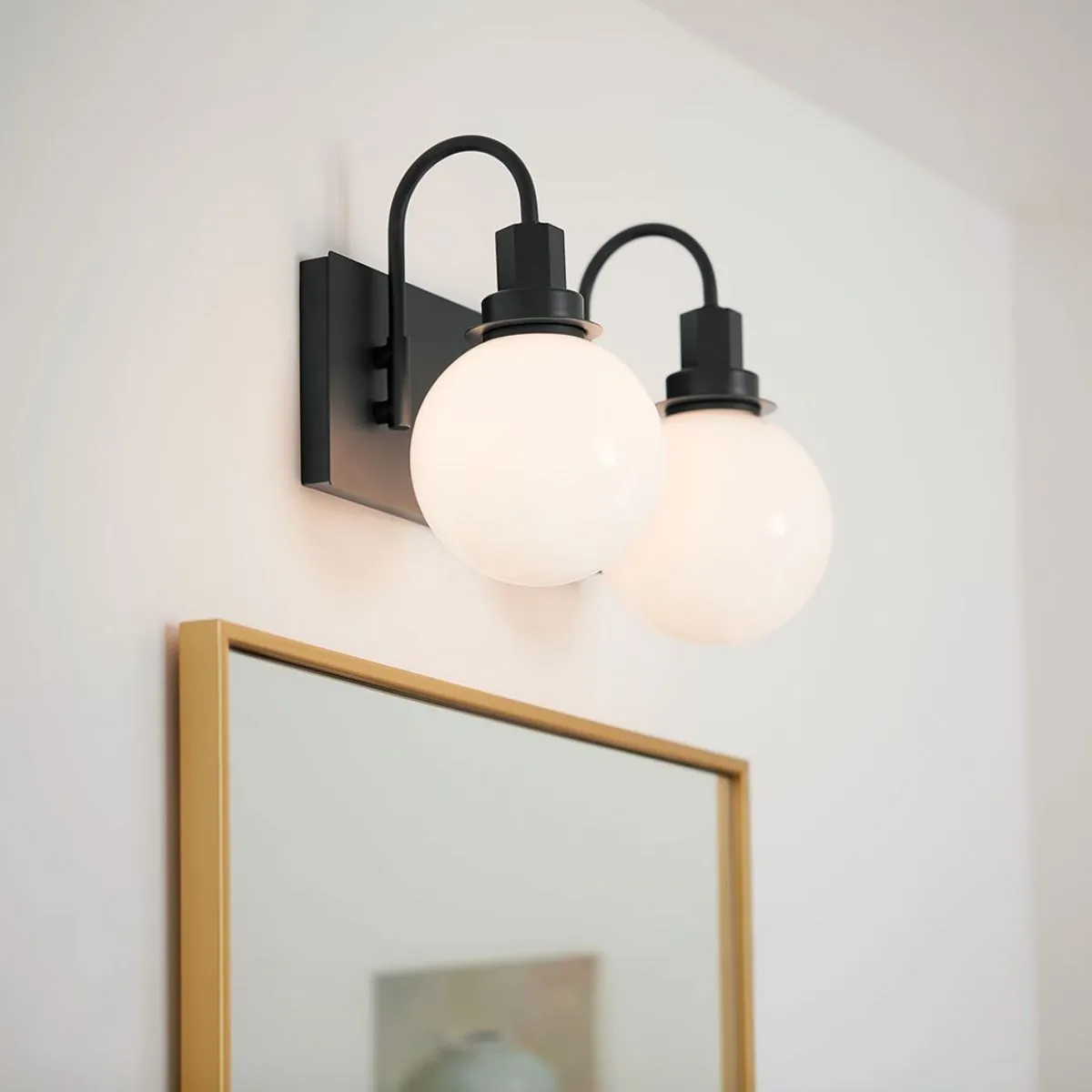 Hex 14 in. 2 Lights Vanity Light Black Finish