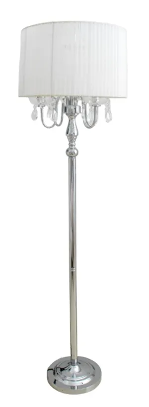 Hollywood Glam Style Crystal and Chrome Floor Lamp