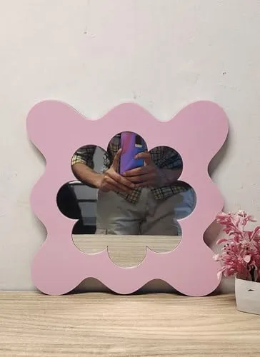 Homelyarts Aesthetic Mirror, Wall Mirror, Valentines Day Gift, Small Wall Mirror, Baby Mirror, Mirror for Women Makeup Salon, Durable & Clear Reflection