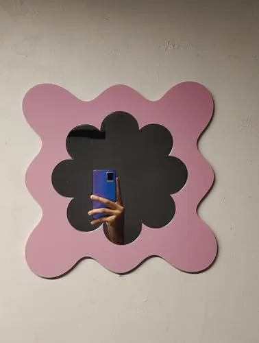 Homelyarts Aesthetic Mirror, Wall Mirror, Valentines Day Gift, Small Wall Mirror, Baby Mirror, Mirror for Women Makeup Salon, Durable & Clear Reflection