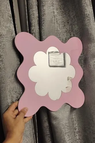 Homelyarts Aesthetic Mirror, Wall Mirror, Valentines Day Gift, Small Wall Mirror, Baby Mirror, Mirror for Women Makeup Salon, Durable & Clear Reflection