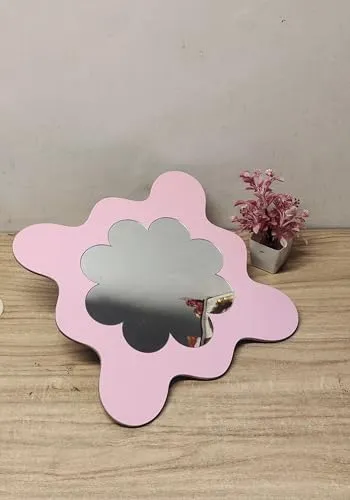 Homelyarts Aesthetic Mirror, Wall Mirror, Valentines Day Gift, Small Wall Mirror, Baby Mirror, Mirror for Women Makeup Salon, Durable & Clear Reflection