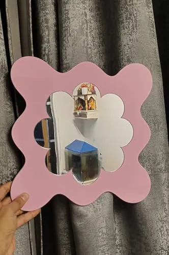 Homelyarts Aesthetic Mirror, Wall Mirror, Valentines Day Gift, Small Wall Mirror, Baby Mirror, Mirror for Women Makeup Salon, Durable & Clear Reflection
