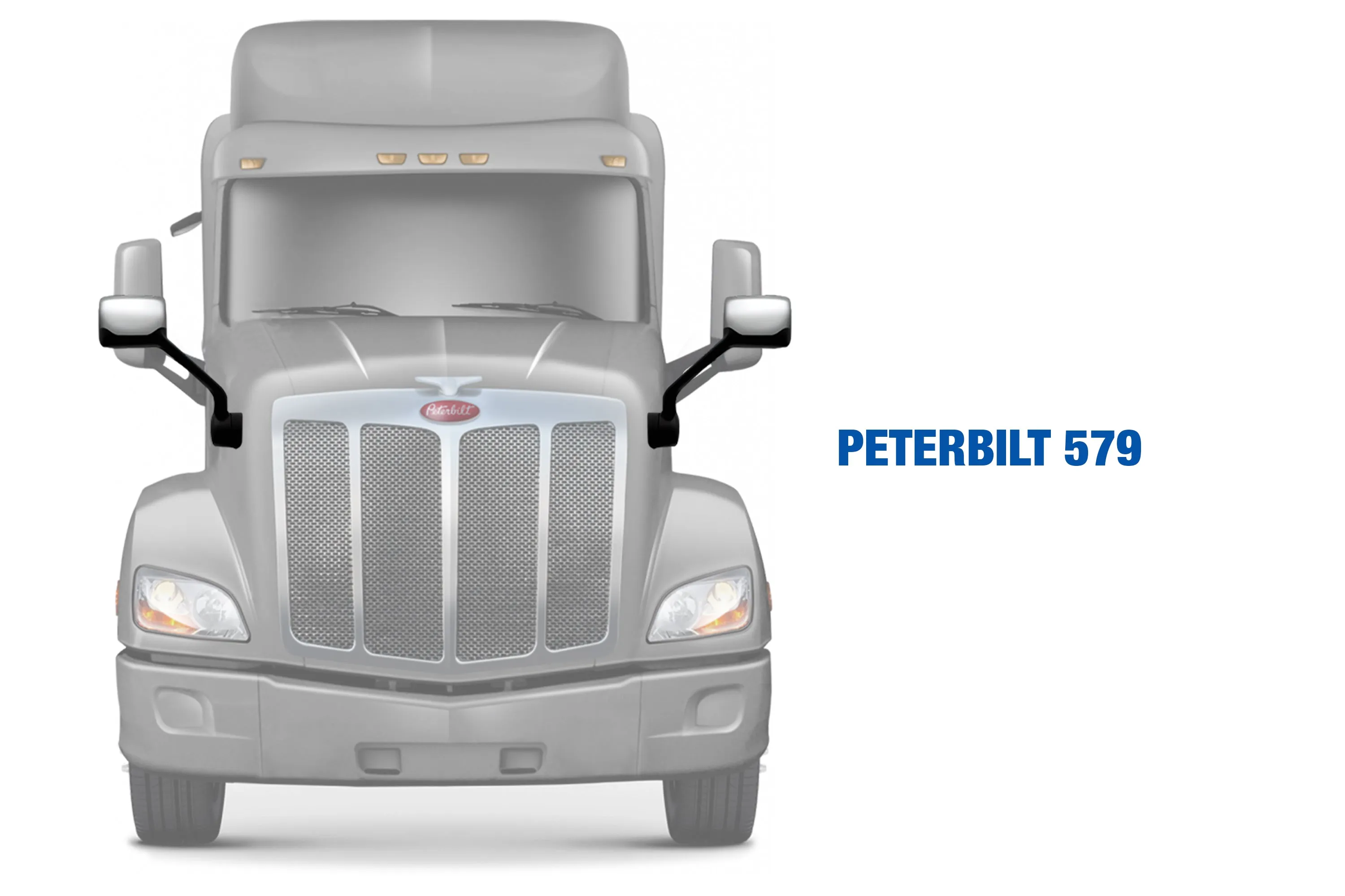 Hood Mirrors Chrome Set 2010-2017 Peterbilt 579