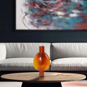 Howard Elliott Collection Ormand Burnt Orange Glass Vase