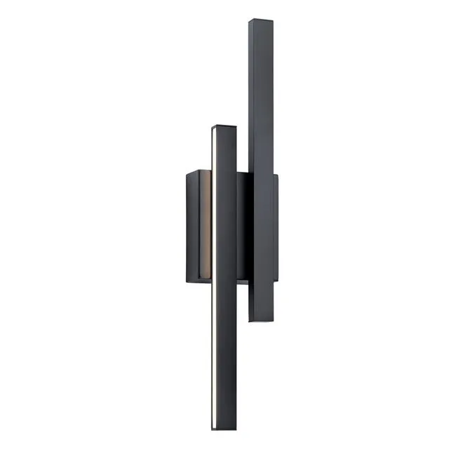Idril 22 in. 2 Lights LED Wall Light Black Finish