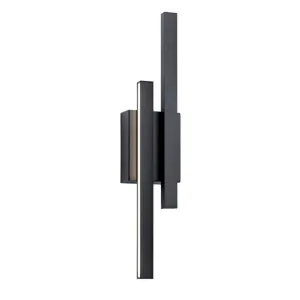 Idril 22 in. 2 Lights LED Wall Light Black Finish
