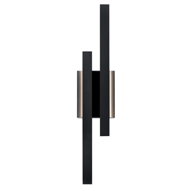 Idril 22 in. 2 Lights LED Wall Light Black Finish