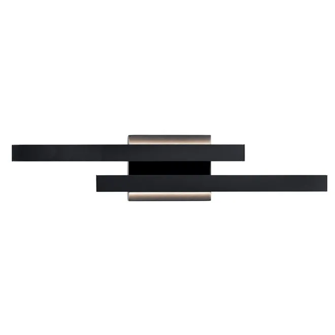 Idril 22 in. 2 Lights LED Wall Light Black Finish