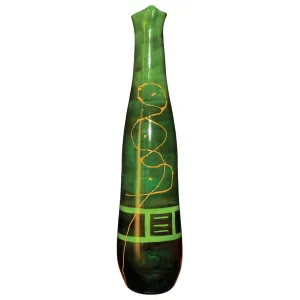 Iguana Green Slender Glass Vase