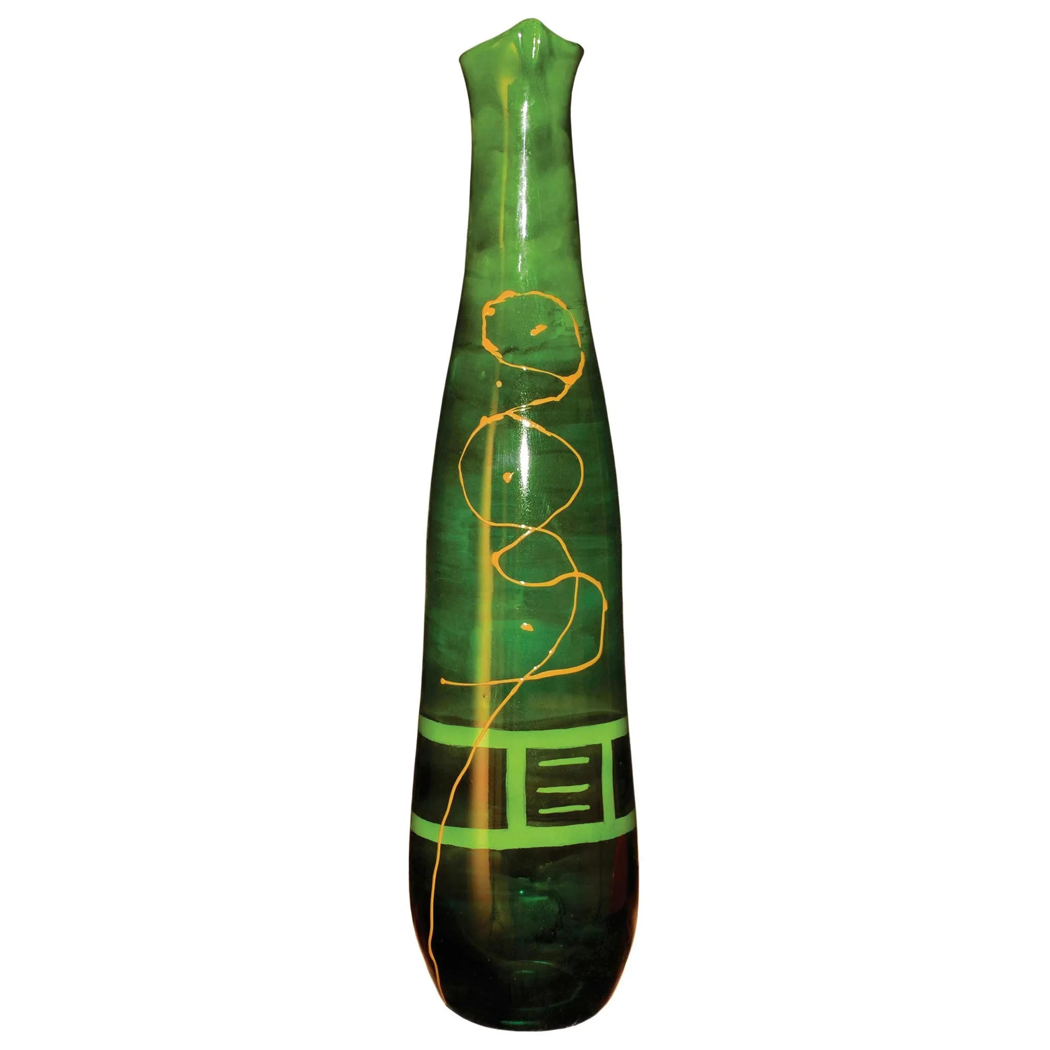 Iguana Green Slender Glass Vase