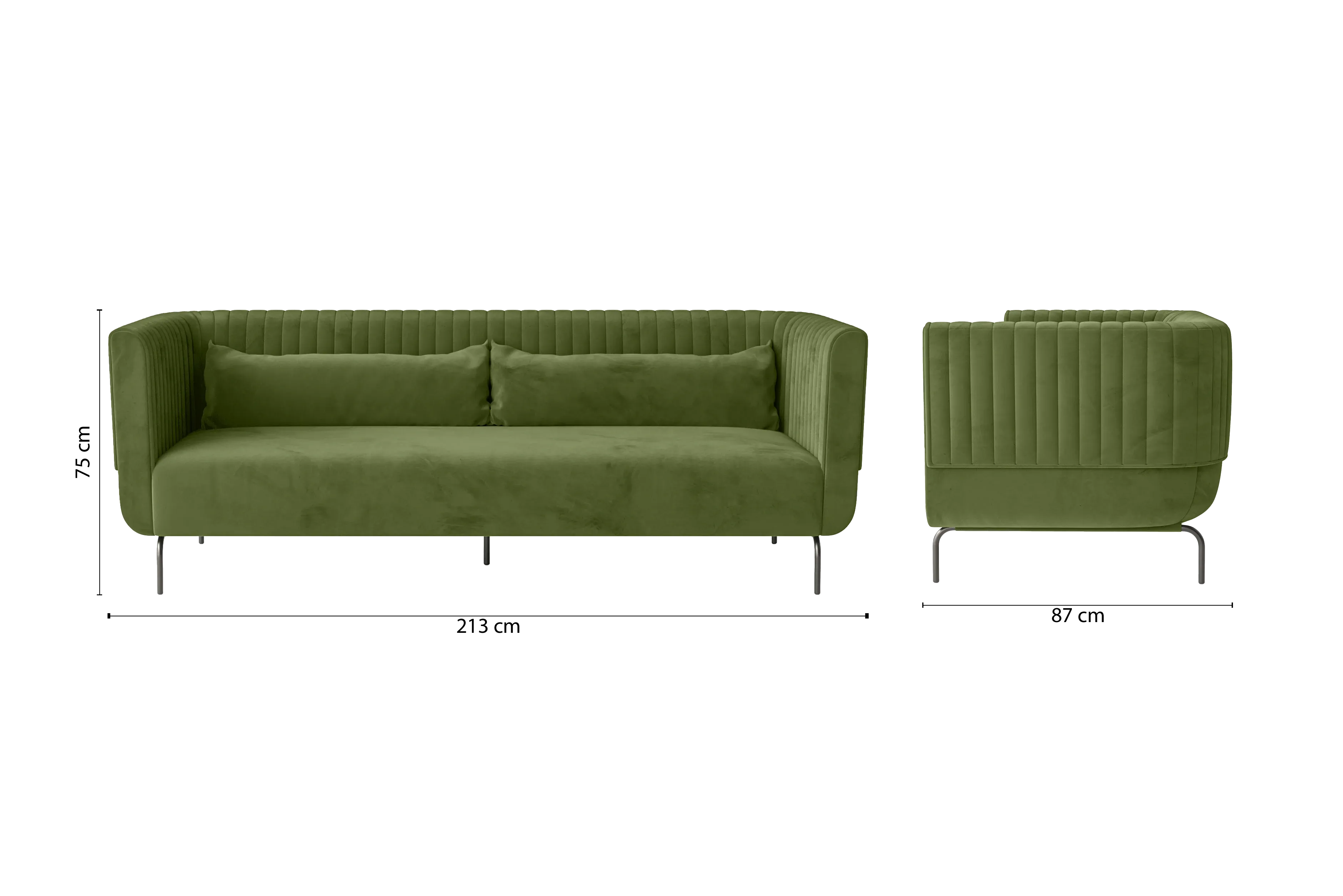 Jackson 3 Seater Sofa Lime Velvet